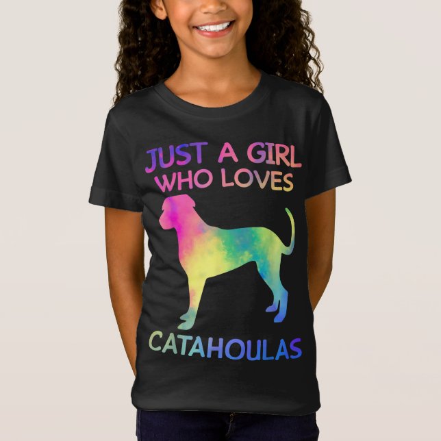 Bara en flicka som Kärlek Catahoulas Funny Catahou T Shirt (Framsida)