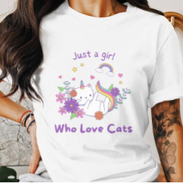 Bara en flicka som Kärlek Cats Cute FUNNY T Shirt