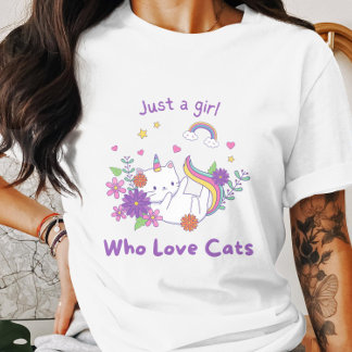 Bara en flicka som Kärlek Cats Cute FUNNY T Shirt