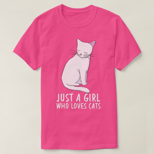 Bara en flicka som Kärlek Cats Funny Cute Kitten Ä T Shirt (Design framsida)