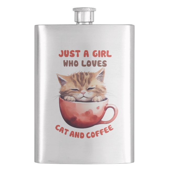 Bara en flicka som Kärlek Cats och Coffee (2) Fickplunta (Framsidan)