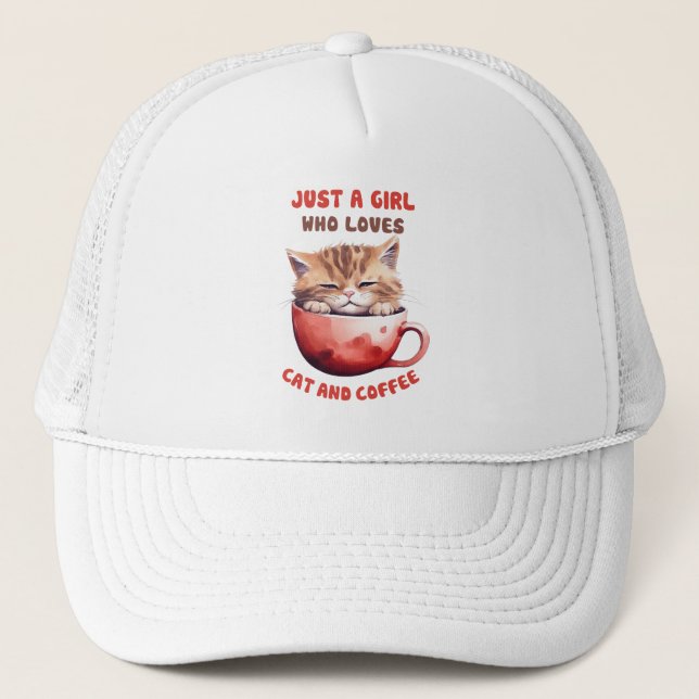 Bara en flicka som Kärlek Cats och Coffee (2) Keps (Framsida)