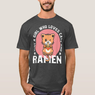 Bara en flicka som Kärlek Cats och Ramen Bowl japa T Shirt