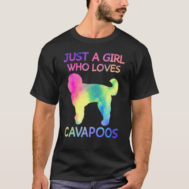 Bara en flicka som Kärlek Cavapoos Funny Cavapoo Ä T Shirt (Framsida)