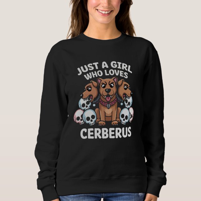 Bara en flicka som Kärlek Cerberus Mythical Pet T Shirt (Framsida)