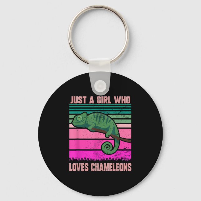 Bara en flicka som Kärlek Chameleons Funny Citote  Nyckelring (Framsida)