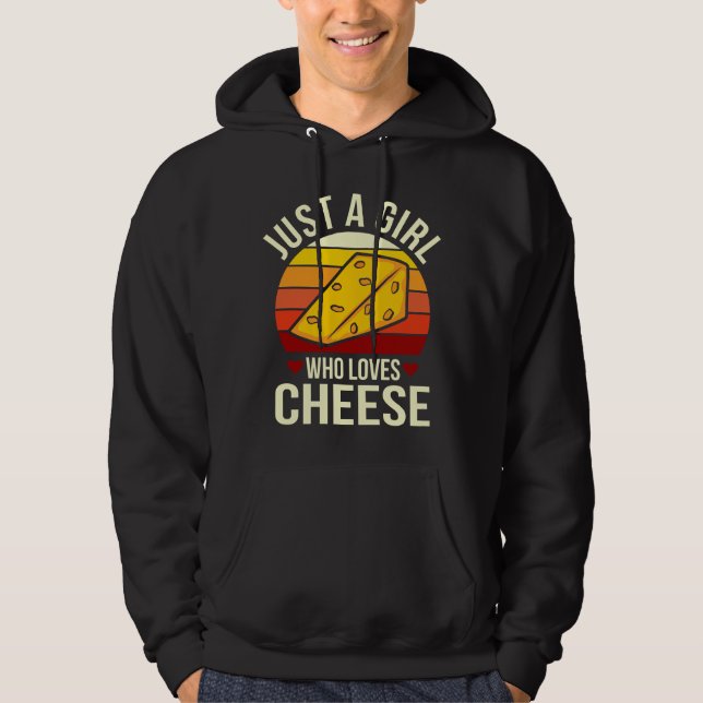 Bara en flicka som kärlek Cheese! Cheese Foodie Me Hoodie (Framsida)