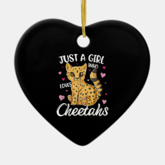 Bara en flicka som Kärlek Cheetahs | Heart Cheetah Julgransprydnad Keramik