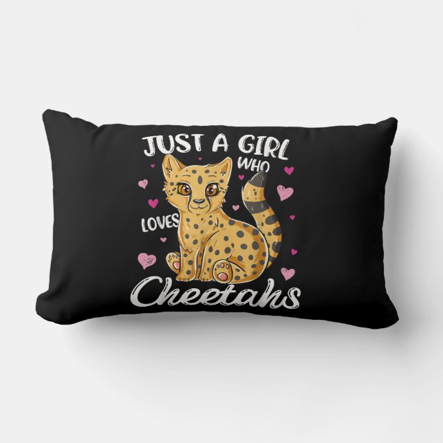 Bara en flicka som Kärlek Cheetahs | Heart Cheetah Lumbarkudde (Framsida)