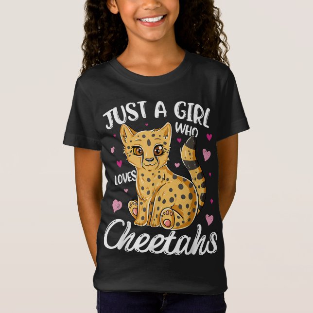 Bara en flicka som Kärlek Cheetahs | Heart Cheetah T Shirt (Framsida)