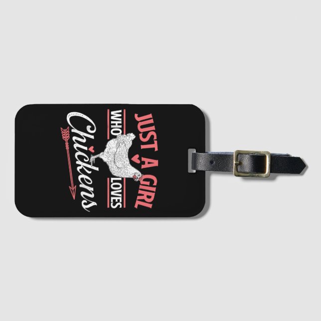 Bara en flicka som Kärlek Chickens - Chicken Älska Bagagebricka (Framsida horisontal)