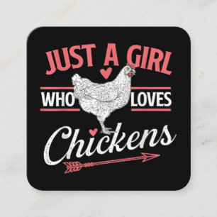 Bara en flicka som Kärlek Chickens - Chicken Älska Fyrkantigt Visitkort