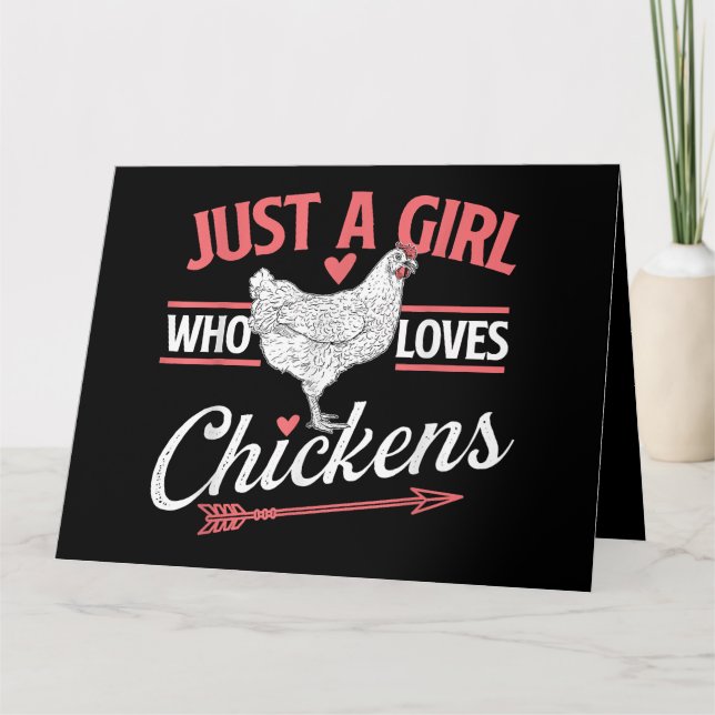 Bara en flicka som Kärlek Chickens - Chicken Älska Kort (Framsida)