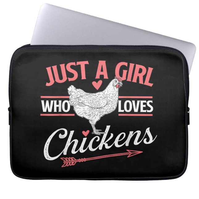 Bara en flicka som Kärlek Chickens - Chicken Älska Laptop Fodral (Framsidan)