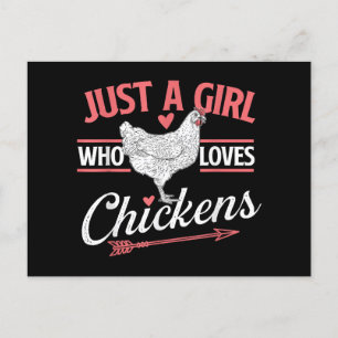 Bara en flicka som Kärlek Chickens - Chicken Älska Vykort