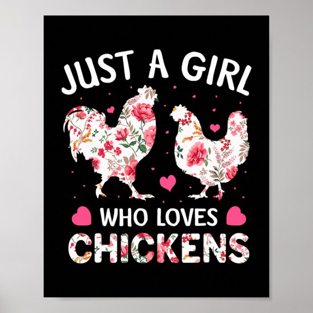 Bara en flicka som Kärlek Chickens Cute Chicken Fl Poster (Framsidan)