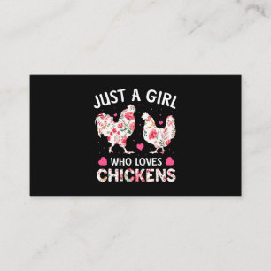 Bara en flicka som Kärlek Chickens Cute Chicken Fl Visitkort