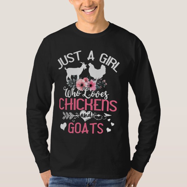 Bara en flicka som Kärlek Chickens får Cute Farmer T Shirt (Framsida)