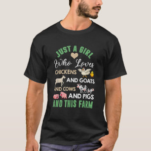 Bara en flicka som Kärlek Chickens får kö Grisar T Shirt