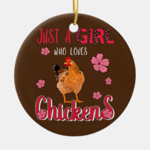 Bara en flicka som Kärlek Chickens Funny Leopard Julgransprydnad Keramik
