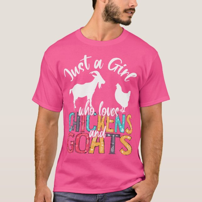 Bara en flicka som Kärlek Chickens Goats Farmer G T Shirt (Framsida)