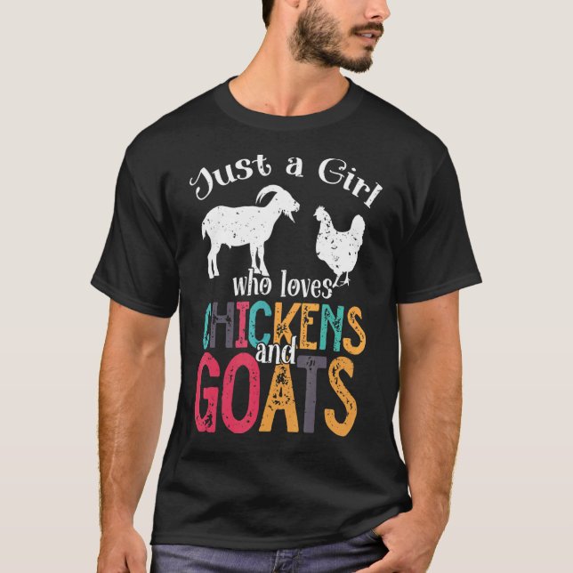 Bara en flicka som Kärlek Chickens Goats Farmer G T Shirt (Framsida)