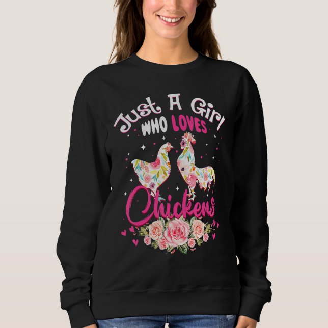 Bara en flicka som Kärlek Chickens Poultry Cute T Shirt (Framsida)