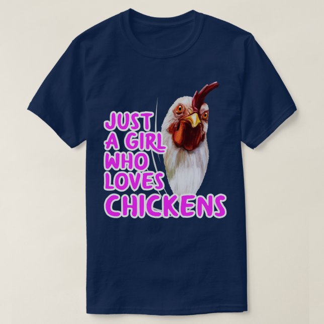 Bara en flicka som Kärlek Chickens T Shirt (Design framsida)
