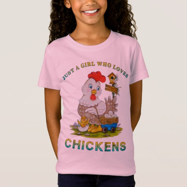 Bara en flicka som Kärlek Chickens. T Shirt (Framsida)