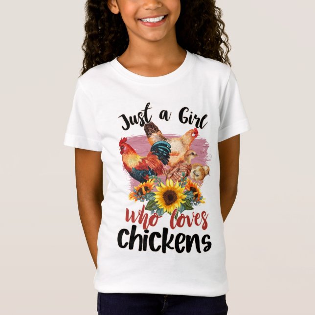 Bara en flicka som Kärlek Chickens T Shirt (Framsida)