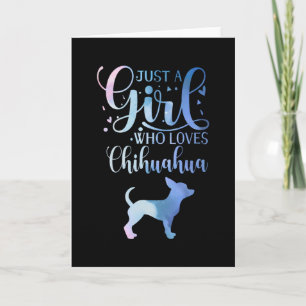 Bara en flicka som Kärlek Chihuahua Hundägare Dam Kort