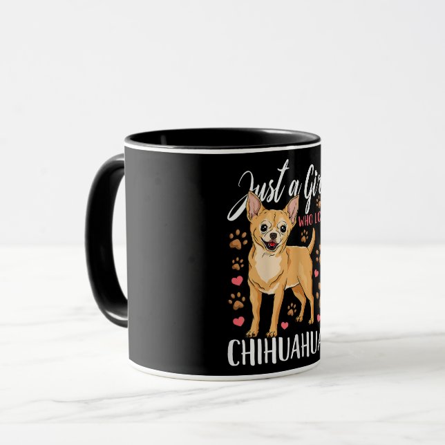 Bara en flicka som Kärlek Chihuahuas Gift Mugg (Framsida vänster)