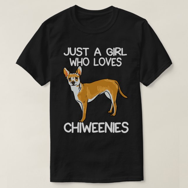 Bara en flicka som Kärlek Chiweenies T Shirt (Design framsida)