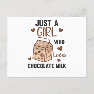 Bara en flicka som kärlek Chocolate Mjölk Kawaii Vykort