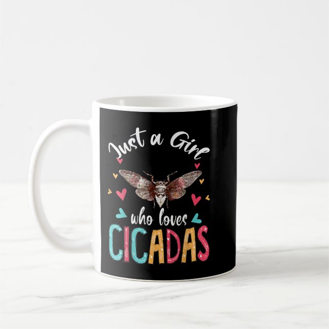 Bara en flicka som Kärlek Cicadas Matching Blommig Kaffemugg (Vänster)