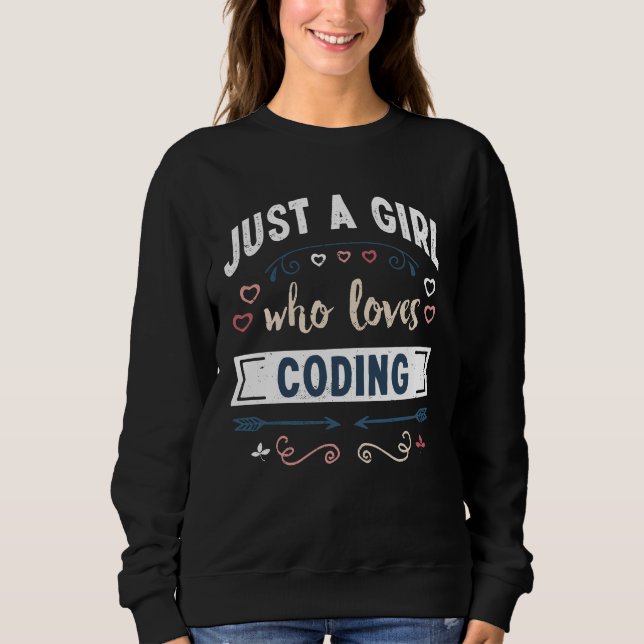 Bara en flicka som kärlek Coding Funny presenterar T Shirt (Framsida)