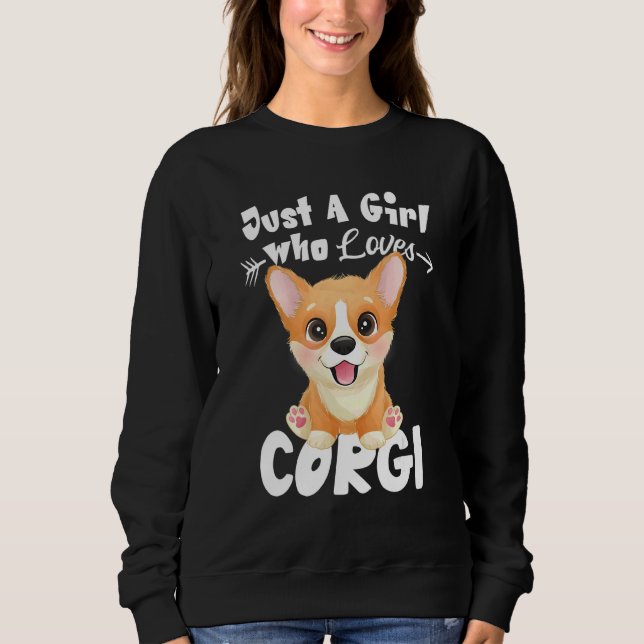 Bara en flicka som Kärlek Corgi Cute Hund Trainer T Shirt (Framsida)