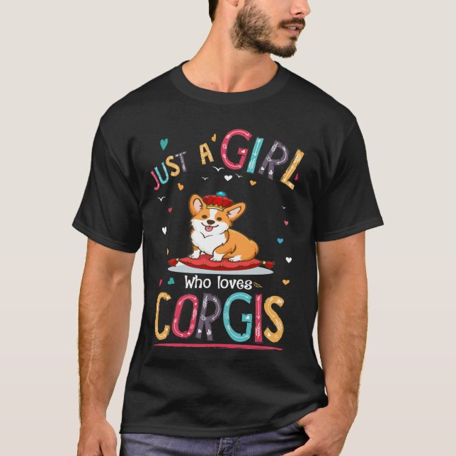 Bara en flicka som Kärlek Corgi T Shirt (Framsida)