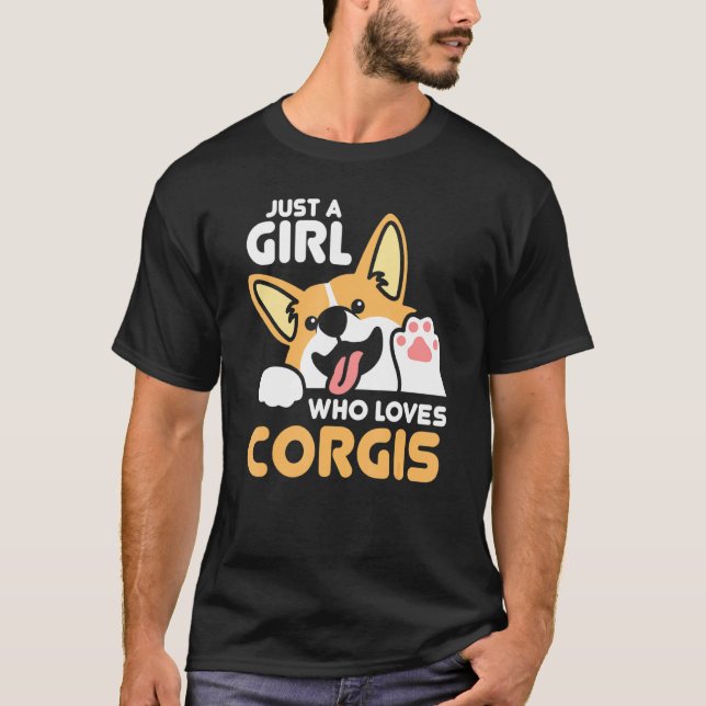 Bara en flicka som Kärlek Corgis Coola Graphic T Shirt (Framsida)