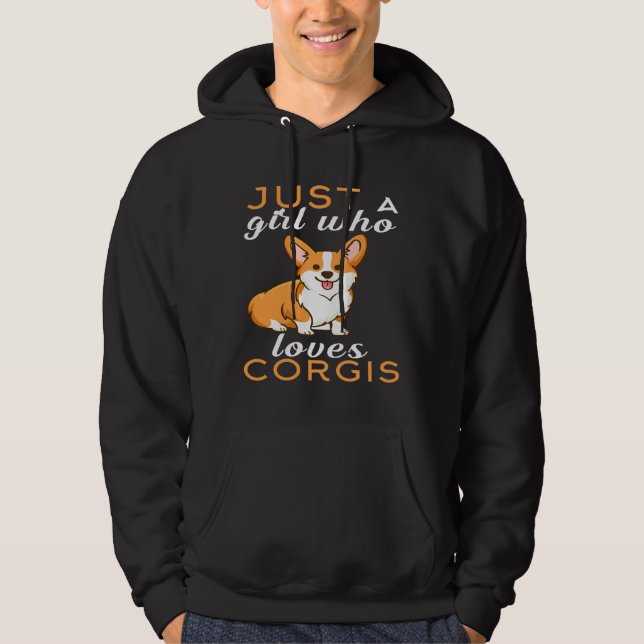 Bara en flicka som Kärlek Corgis Essential Hoodie (Framsida)