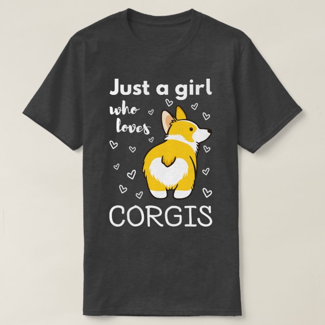 Bara en flicka som Kärlek Corgis II T Shirt (Design framsida)
