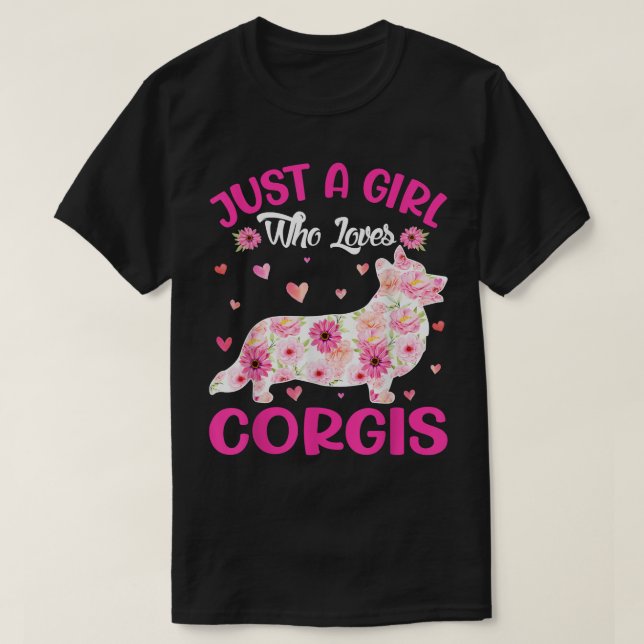 Bara en flicka som Kärlek Corgis Mors dag  T Shirt (Design framsida)