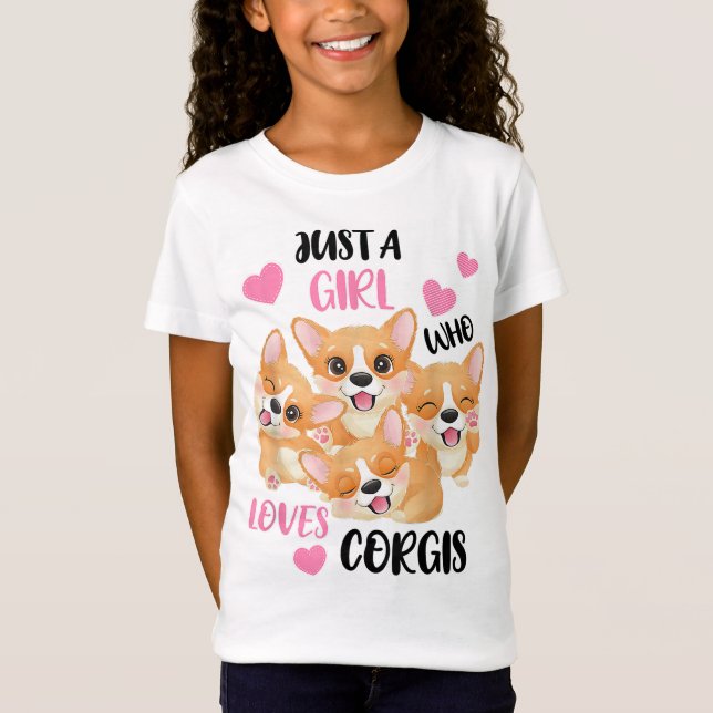 Bara en flicka som Kärlek Corgis T Shirt (Framsida)