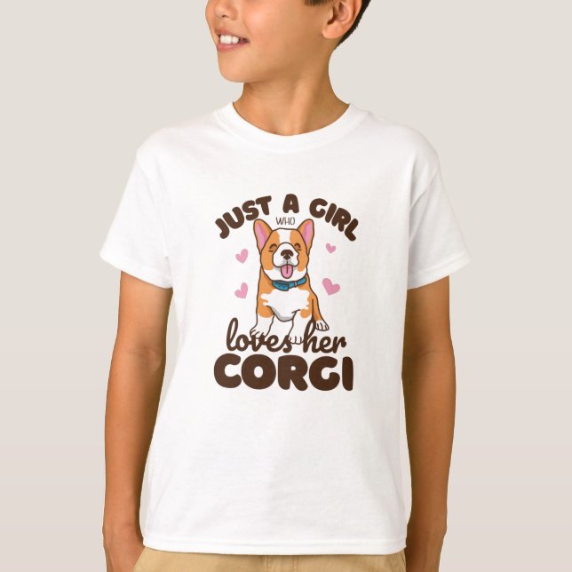 Bara en flicka som Kärlek Corgis T Shirt (Framsida)