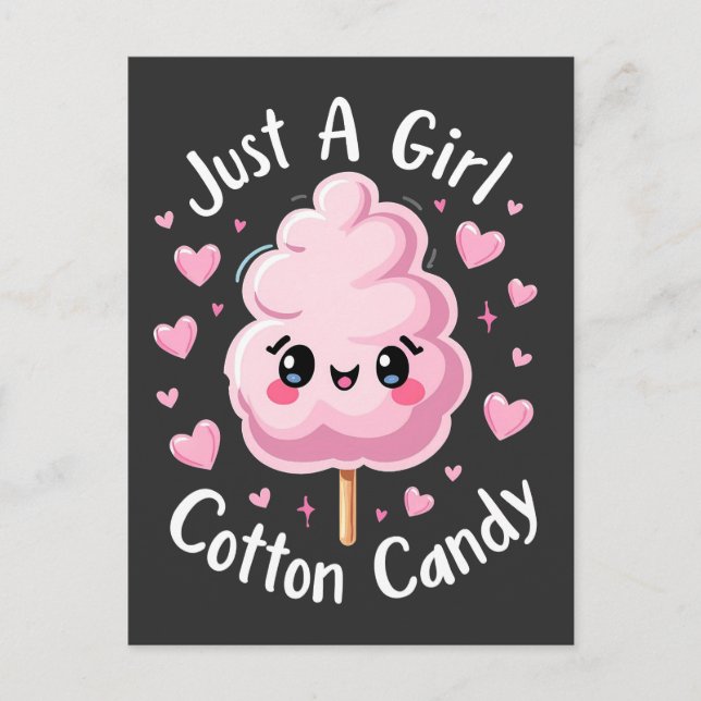 Bara en flicka som Kärlek Cotton Candy Vykort (Framsida)