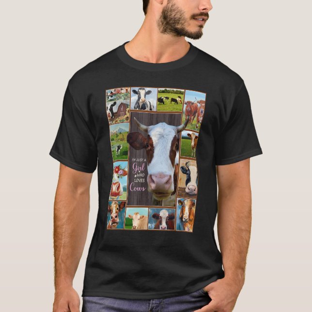 Bara en flicka som Kärlek Cow Cute Cow Costume Mjö T Shirt (Framsida)