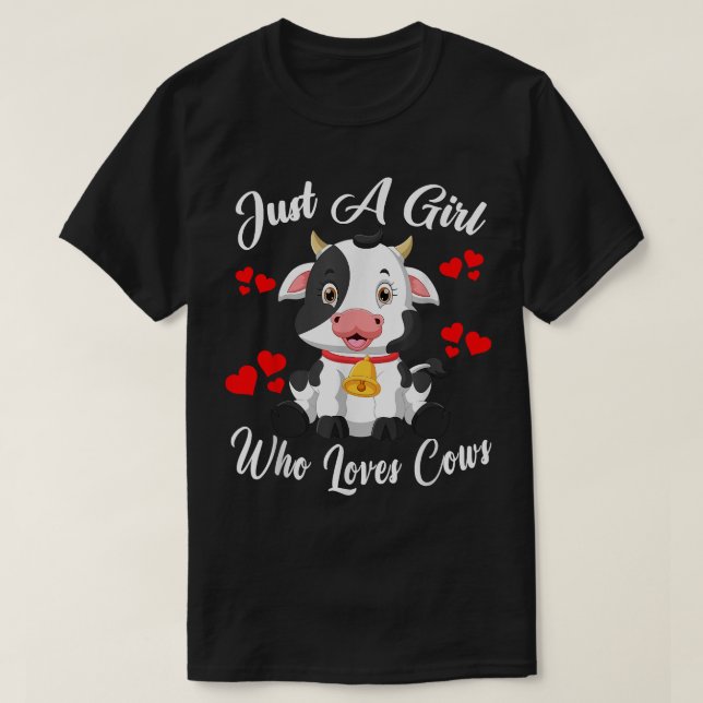 Bara en flicka som Kärlek Cows Funny Kid Farmer T Shirt (Design framsida)