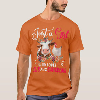 Bara en flicka som Kärlek Cows och Chickens Farmer T Shirt