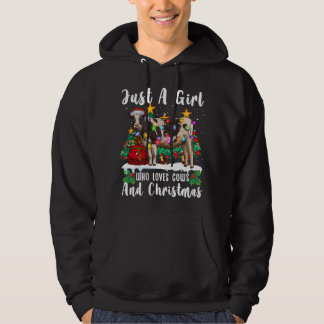 Bara en flicka som Kärlek Cows och julfamilj UG Hoodie