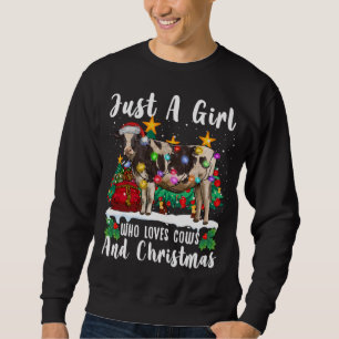 Bara en flicka som Kärlek Cows och julfamilj UG Lång Ärmad Tröja